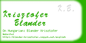 krisztofer blander business card
